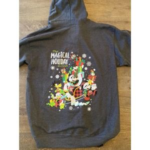 Disney Parks Gray Zip up Hoodie Most Magical Holiday on Earth 2018 Size S